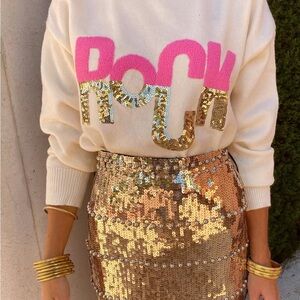 Gold “Rock” Sequin Sweater